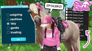 CHOOSE FROM ANIMATIONS FOR HORSE PERSONALITIES! (STAR STABLE SPOILERS) 🐴