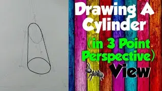 How To Draw A Cylinder Shape In 3 Point Perspective [Ant View] With Easy Steps || Art Lessons SDA