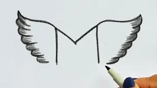 How to draw beautiful parrot from letter M | easy parrot bird drawing for beginners | Letter drawing