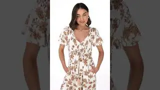Amaya Maxi Dress | Elegant Halara Print in Cream | Effortless & Beautiful!