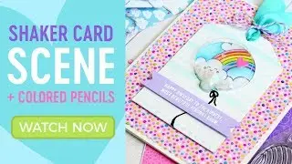 Shaker Scene with Colored Pencils + Simon's September Card Kit