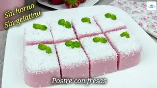 ⭐ POSTRE con FRESAS y MAIZENA.  Sin horno, sin gelatina, sin huevo. #postreconfresas #postre