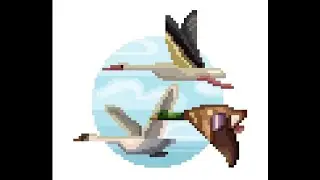 Pixel Art Daily Painting i colored Three flying geese 🦆 # 975