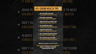 LIFE-SAVING HEALTH TIPS YOU SHOULD NEVER IGNORE  #healthtips, #healthcare, #stayhealthy, #health