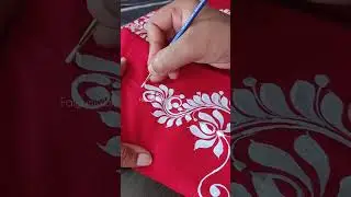 Hand painted Blouse//kolka art#art #artist #beigginers #youtubeshorts #ytshorts #handpainted