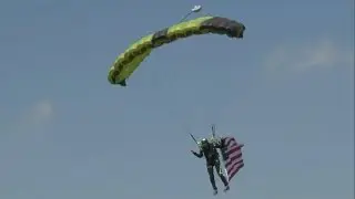 2014 Manassas Airshow - Opening Ceremonies Flag Jump