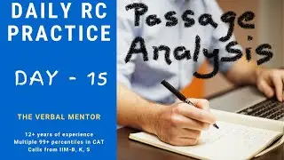 CAT RC preparation | CAT RC Practice | Day 15 | Analysis| How to solve Reading Comprehension | VARC