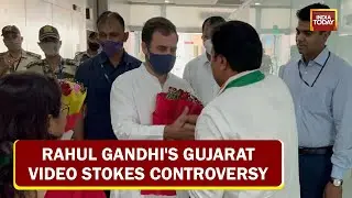 WATCH Rahul Gandhi Video Controversy: Ex-Congress Chief Junks Cotton Scarf At Vadodara Airport