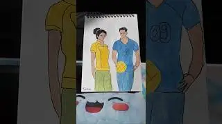Sports couple #paintingstyles #drawingprocess #drawing #painting #paintingshorts #drawingoftheday