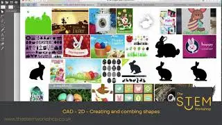 2D CAD - Combining shapes - Easter Bunny Stencil