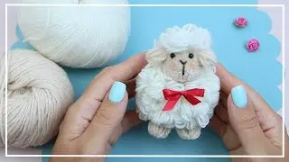 Кудрявый Барашек из Пряжи без вязания 🐑 Мастер-класс 🧶 PomPom Lamb 🐑 Woolen crafts 💛 DIY