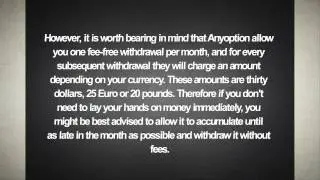 Anyoption Depositing And Withdrawing -- Ease Of Use
