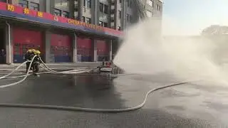 Firefighting robot on-site demo # fire robot#firefighting vehicle