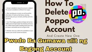[POPPO APP]|How to Delete Poppo Account and Create New One