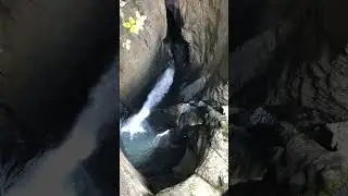 Waterfall cave landscape at Tr&uuml;mmelbachf&auml;lle Lauterbrunnen Switzerland