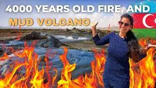 4000 Years Old FIRE Mountain & Mud Volcanoes in Azerbaijan 🇦🇿 | Day Trip to Gobustan & Fire Temple