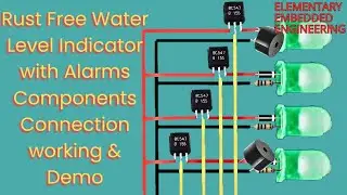 Rust Free Water Level Indicator 5 BC547 NPNs Alarm on Full & Empty
