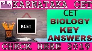 KCET 2019  | KEA  | BIOLOGY KEY ANSWERS 2019 |