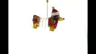 Retro Stretching Slinky Dog - Blown Glass Christmas Ornament (CC-0772)