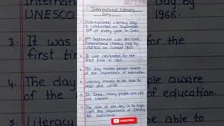 10 Lines On International Literacy Day Essay Writing On International Literacy Day #shorts #trending
