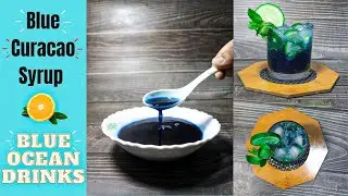 Blue Lagoon Mocktail With Homemade Blue Curacao Syrup | Blue Ocean Mojito | Refreshing Summer Drinks