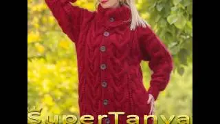 Red hand knit cardigan by SuperTanya