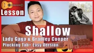 Shallow Guitar Tutorial - Lady Gaga Bradley Cooper - A Star is Born - NO CAPO