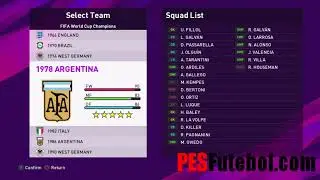 PES 2020 FIFA World Cup Champions 1930 - 2014 Option File Updated  Version