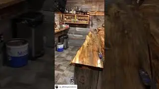 Check out this epoxy bar top 😍 #mancave #mancaveideas #homebar #garagebar
