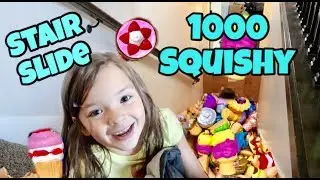 SQUISHY VS STAIR SLIDE | SLIDING INTO A THOUSAND SQUISHIES!