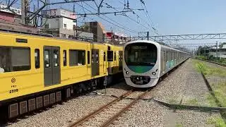 西武新2000系2525F+2539F    各停西武新宿行き　新所沢駅発車&西武30000系38106F    各停本川越行き　新所沢駅到着