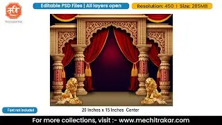 Royal Stage Navratri Theme Backdrop Design &ndash; High-Quality Editable PSD File | Me Chitrakar