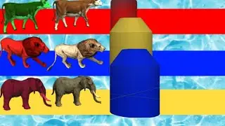 Fountain crossing video || animal transformation video || paint animal cow lion elephant