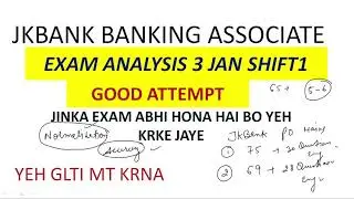JKBANK BANKING ASSOCIATE EXAM ALALYSIS 3RD JAN