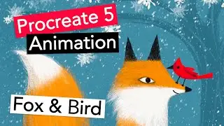 Procreate 5 Animation Fox and Bird