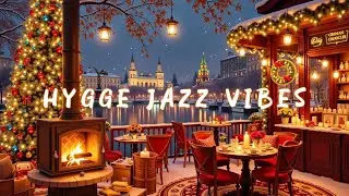 Hygge Coffee Shop Jazz | Cozy Winter Night Ambience & Smooth Snowfall Music