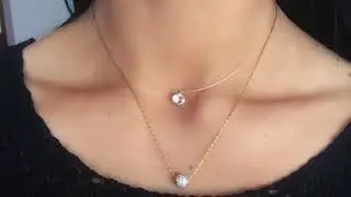Transparent necklace with crystalline zircon pendant