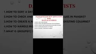 Pandas Interview Questions for DATSCIENTISTS#datascience#pandas #python#interviewquestions#ytshorts