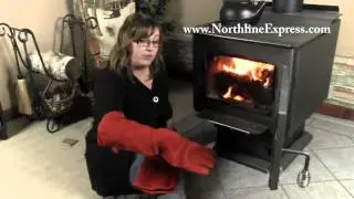 Heavy Duty Red Long Arm Wood Stove and Fireplace Gloves