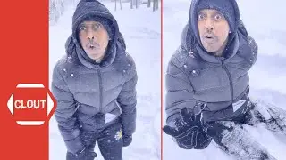 Gillie Da King Impersonates Wallo's Motivational Speeches During A Snow Storm Again!