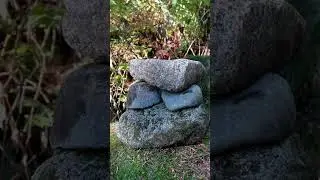 Building a simple Rock Cairn beside Noon&rsquo;s Creek in Port Moody, BC