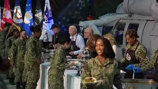 President Biden Serves Military Families at 'Friendsgiving' Dinner