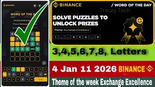 Theme Exchange Excellence | Binance Word Of The Day |CryptoWODL Answers Today | All Letters WOTD