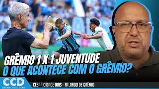 Gr&ecirc;mio 1 x 1 Juventude: jogo abaixo da expectativa e o que falam os jogadores sobre o trabalho