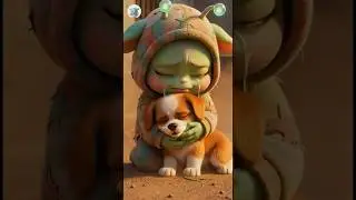 Cute alien kid save his puppy to snake 🐍 | Cartoon Story #shorts #mongutoons