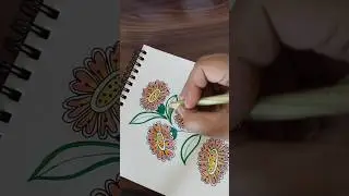 flower drawing #art #artwork #drawing #flowers #shortvideo #short #paisley #diy #illustration