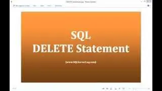 24 - SQL DELETE Statement - Learn SQL from www.SQLServerLog.com [HD]