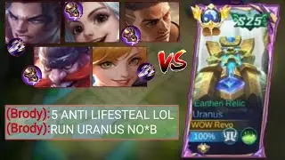 CRAZIEST MATCH! GLOBAL URANUS VS 5 ENEMY WITH ANTI LIFESTEAL🤯😵&zwj;💫 (3 DOMINANCE ICE AND 2 SEA HALBERD)