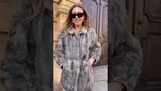 fur coat elegant grey luxury look
