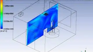 Air Flow Simulation in a room(HVAC) through a 4 way diffuser part2